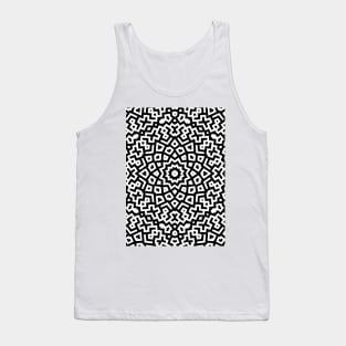 Geometric Mandala Abstract Design Black and White Pattern Tank Top